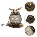 Bird Feeder for Outdoors Hanging Garden Wild Hanging Bird Feeders Heavy Duty Bronze Metal Mesh Wild Finch Bird Feeder for Outside with Hook for Garden Yard Decor Owl Shaped As Gift for Bird Lovers