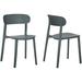 NLIBOOMLife 2 x Campus Series Side Chairs Mid-Century Modern Dining Chair Stackable Chair Great for Indoor and Outdoor (Moss Grey)