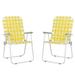 Tcbosik Folding Beach Chair Lightweight and Portable Chair Outdoor Camping Chair for Beach and Sports Yellow and White Strips