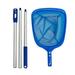 YOBOLK Cleaning Supplies Cleaning Swimming Pool Leaf Skimmer Net With 3 Sections Telescopic Aluminum Pole & Nylon Medium Fine Mesh Pool Net Pool Cleaning Tool For Removing Leaves & Debris Clearance