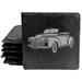 Rusic Slae Coasers Se | Laser-Eched 1946 Super Deluxe Design | Vinage-Inspired Drink Mas For Home DÃ©cor & Car Enhusiass - Square Slae - Se Of 5
