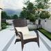 Patio Chair with Cushions(Beige Cushion) Front Porch Outdoor Patio Furniture Table and Chairs Set