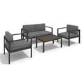 Aluminum Modern 4 Piece Sofa Seating Group For Patio Garden Outdoor Front Porch Outdoor Patio Furniture Table and Chairs Set