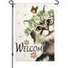 HGUAN Welcome Summer Cat Garden Flag Double Sided Small Bee Yard Flag Polyester Vertical Seasonal Sunflower Yard Garden Flags for Outside Summer Holiday Outdoor Decoration