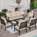 VALLEY Patio Conversation Set 4 PCS Outdoor Furniture Set Metal Sofa Set Rocking Chairs with Thick Upgrade Cushion and Coffee Table Beige\u2026