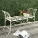 HONGDONG PAT5016A Collection Arona Antique Wrought Iron 51 Outdoor Garden Bench Distressed/White