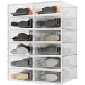 8-Piece Storage Box Stackable Clear Plastic Organizer with Clear Door For Storing Women s 20.5 x 12.5 x 5.5