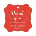 Darling Souvenir Custom Names Thank You For Celebrating With Us Wedding Hang Tags Personalized Party Tags-Red-50 Tags