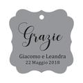 Darling Souvenir Wedding Favor Tag Grazie Wedding Thank You Gift Custom Hang Tags-Gray-50 Tags