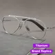 Vintage Pilot Doppelbrücke Brille reines Titan ultraleichte Brille Männer große Größe verschreibung