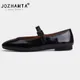 Jozhamta Größe 33-42 Frauen Ballerinas Schuhe Echt leder Schnallen riemen lässig Slipper Low Heels