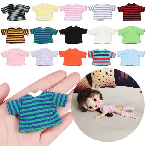 Puppen kleidung passt Streifen hemd für bjd Puppen kleidung ob11 Puppen-T-Shirt Puppen höschen Puppe