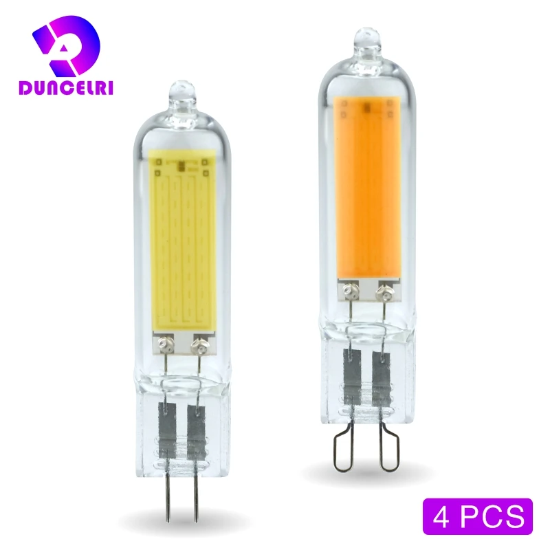 4 teile/los Dimmbare G4 G9 LED Glühbirne 3W 6W 220V COB Glas LED Lampe Ersetzen 40W 60W Halogenlampe für Anhänger Licht Kronleuchter