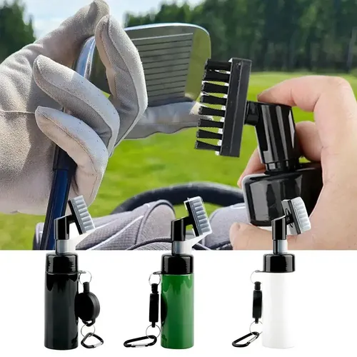 Golfschläger Reinigungs bürste tragbare Golfschläger-Rillen bürste mit Push-Wasser flasche Wasser