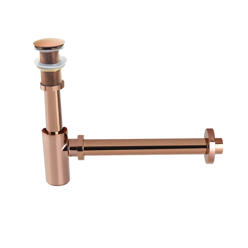 Rose Gold Waschbecken Flaschenfalle Badezimmer Waschbecken Siphon Rohr Kits Pop Up Filter Stopper Toilette Waschbecken Desodorierung Abfluss Armaturen