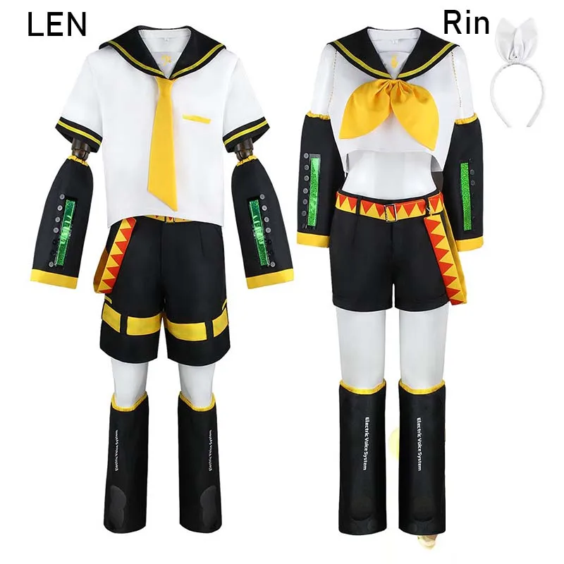 Anime Rin Len Cosplay Kostüm Len Rin Cosplay Len Outfit Kagamine JK Uniform für Comic Con Anzüge Image