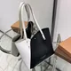 Damen Patchwork Farb tasche große Kapazität Umhängetaschen hochwertige Pu Leder Handtasche Damen