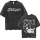 Rapper Saft wrld Vintage gewaschene T-Shirts Männer Hip Hop Gothic Style Kurzarm T-Shirt Unisex Mode