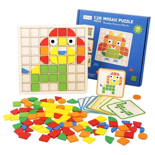 3D Montessori Geometrie Puzzle Tangram Mosaik Puzzle sensorisches Spiel frühe Bildung Form Farbe