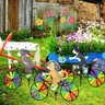 3d Tier Katze Hund auf Fahrrad DIY Windmühle Rasen Ornamente Tier Fahrrad Wind Spinner Whirligig