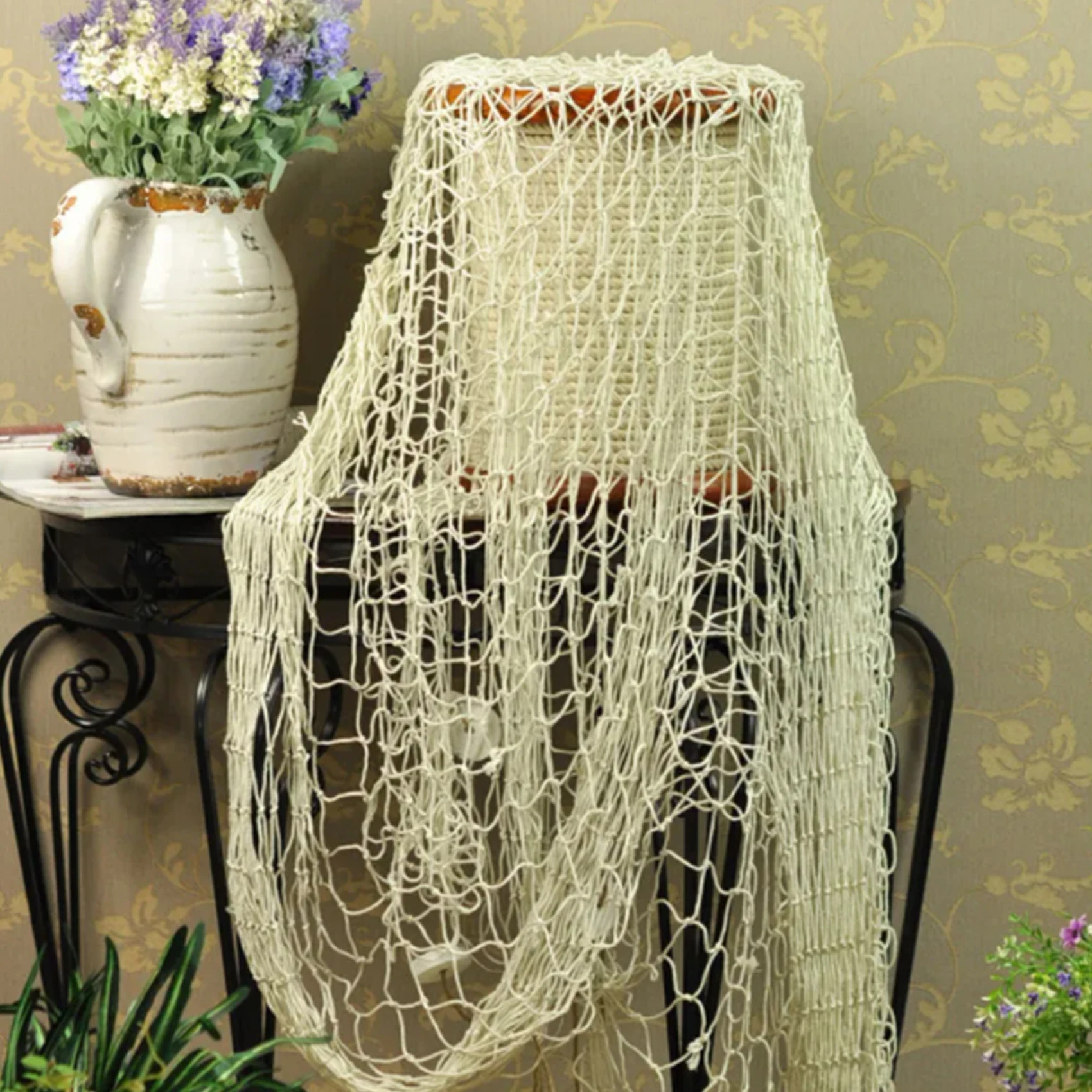 Bar Wand dekoration kreative Home Studio Prop Raum Wand dekoration mediterranen Stil Fischernetz einfarbige Netze Behänge Ornament Image