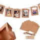 10 teile/satz DIY Handwerk Papier Foto rahmen mit Clips Seil Wand Foto rahmen hängen Bild Album