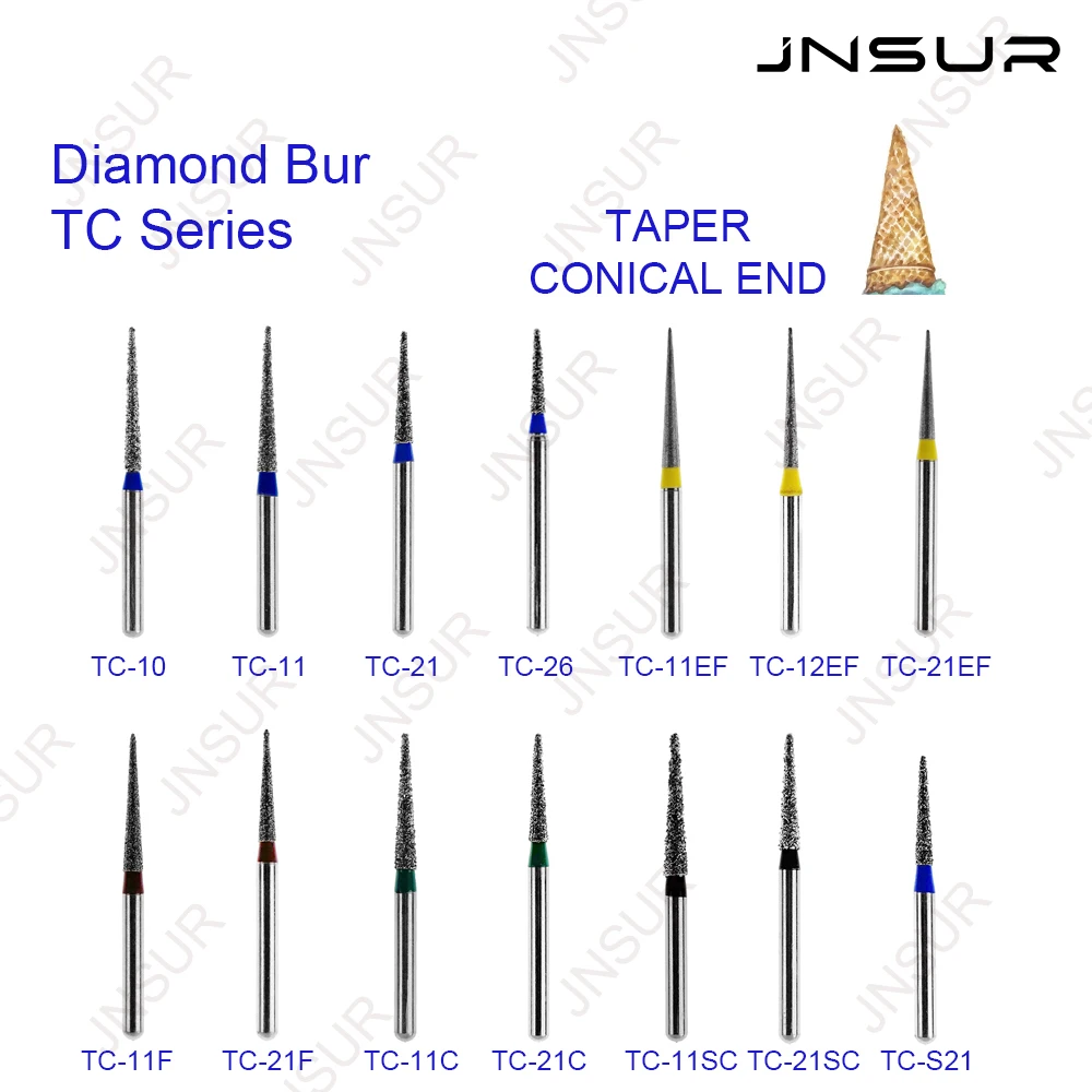 5 teile/paket Konische Dental Diamant Bohrer TC Dental Bohrer Für High Speed Handstück Dental Labor Technische Zahnmedizin Material Versorgung Image
