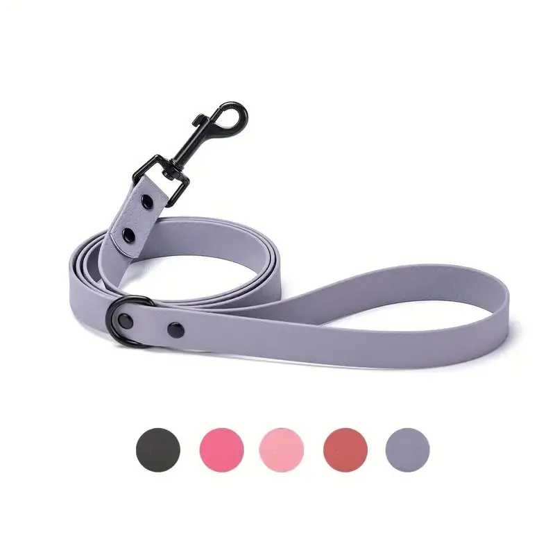 Hundeleine, PVC-Leinen, 1,2 m, langlebig, wasserdicht, leicht zu reinigen, Spaziertraining für große, mittelgroße und kleine Hunde Image