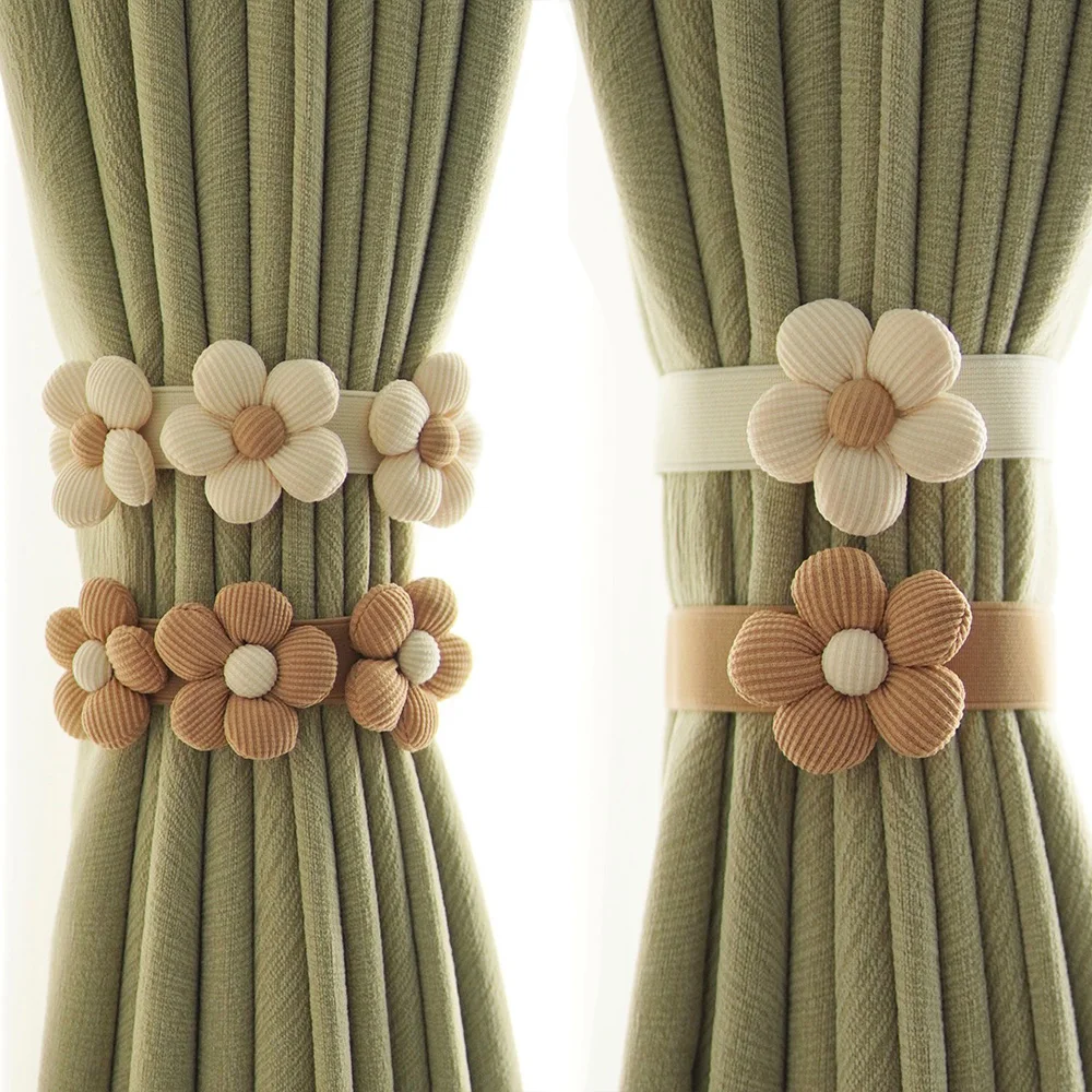 Blumen vorhang Riemen japanischen Stil gewebten Vorhang Kordel zug Seil Cartoon Blumen vorhang Schnalle Blume Quaste Vorhang Raff halter Image