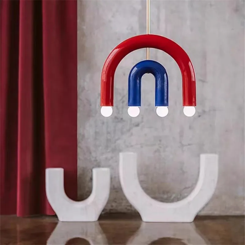 Italien Regenbogen Kronleuchter E14 verstellbare bunte Eisen Licht kreative Esszimmer Wohnzimmer Schlafzimmer Küche Couch tisch Lampe