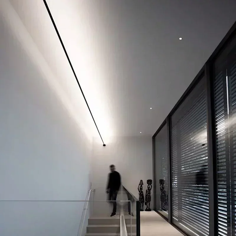 Moderne minimalistische Wandleuchte Schwarz Weiß Skyline Lineare LED Bar Streifen Wandleuchte Wandleuchte für Wohnzimmer DIY Hintergrund Dekor