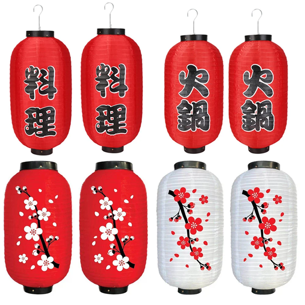 2 stücke 25cm Chinesische/Japanischen Lange Förmigen Tuch DIY Restaurant Laterne Laterne Lampe für Home Party Hängen Lampion dekoration Image