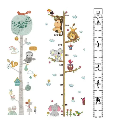 Cartoon Tiere Höhe Diagramm Wachstum Herrscher Wand Aufkleber Kinderzimmer Dekor Selbstklebende Affe Image