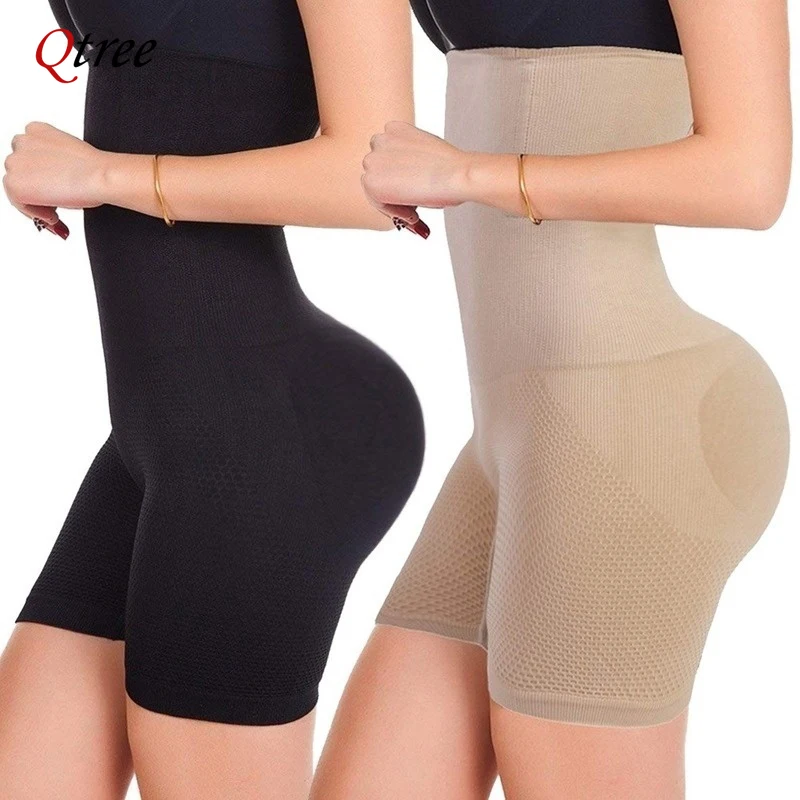 Qtree Plus Größe XS-5XL Hohe Taille Trainer Shapewear Korsett Frauen Body Shaper Hosen Abnehmen Bauch-steuer Shorts Bauch Trimmer Image
