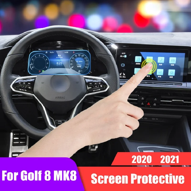 9H gehärtetem Glas für VW Volkswagen Golf 8 MK8 Leben GTI R Auto Navigation DVD GPS LCD Schutz Schutz Zubehör 2020 2021