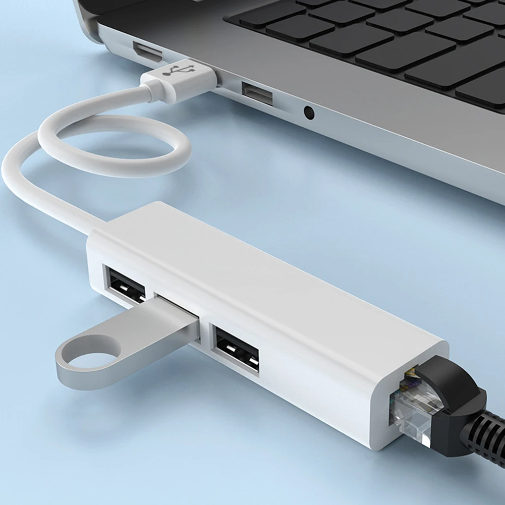 4 in 1 USB Typ C bis RJ45 LAN Netzwerk karte 4 Port USB 2,0 Ethernet Karte Hub Splitter Adapter 10Gbit/s für Laptop PC Treiber kostenlos Image