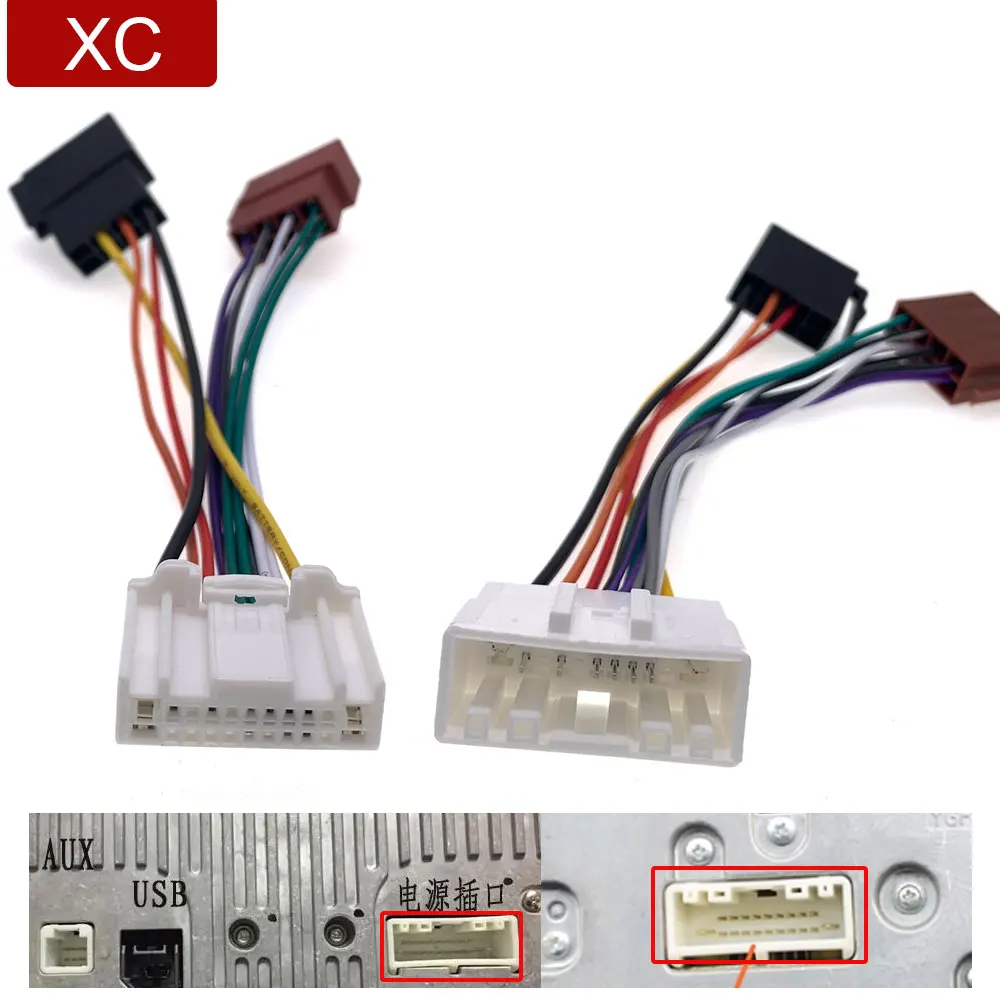 20 bis 16 Pin Autoradio Stereo ISO Kabelbaum Adapter kabel für Nissan Juke Navara Pathfinder Qashqai Micra Pulsar Tiida Image