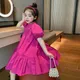 Neues Sommer Sommerkleid Pitaya Kleid Lolita Kind Mädchen A-Linie lässig Midi Kleid Kinder Kleider