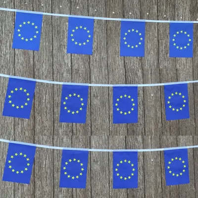 Xvggdg European Union Bunting Flaggen 14x21cm 20 teile/satz Wimpel EU String Flaggen Banner Buntings Image