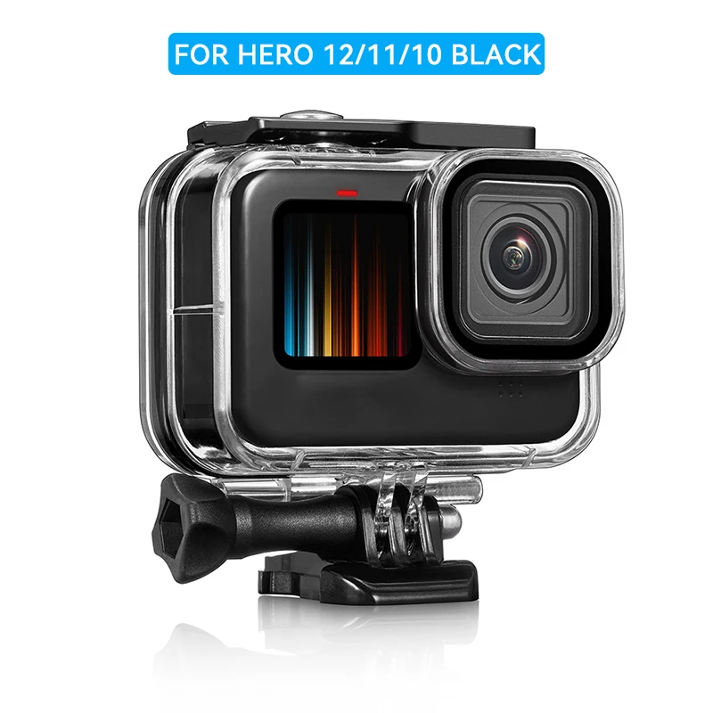 60M Wasserdichte Fall Für GoPro Hero 12 11 10 9 Schwarz Unterwasser Tauchen Gehäuse Abdeckung Go Pro Action Kamera schutzhülle Zubehör Image