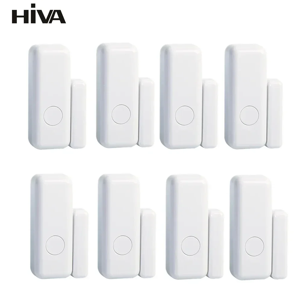 HIVA Drahtloser magnetischer Tür- und Fenstersensor EV1527 Codierungsmodus RF 433 MHz für Home Security Alarm System Home Einbruchalarm-Kits Image