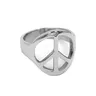 Mode Frieden Ring Edelstahl Schmuck Klassische Silber Farbe Welt Frieden Zeichen Biker Männer Frauen