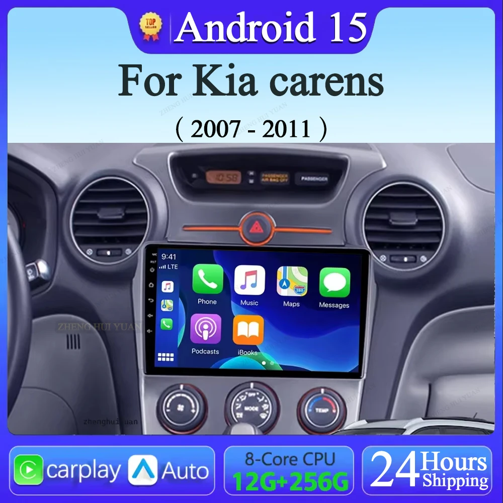 Android 15 Carplay Auto Für Kia carens 2007 2008 2009 2010 2011 2 Din Auto Multimedia Stereo Player GPS Navigation wifi FM System Image