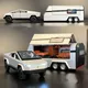 1/32 Tesla Cybertruck Pickup Anhänger Legierung Auto Modell Gießt Druck Metall Off-road Fahrzeuge