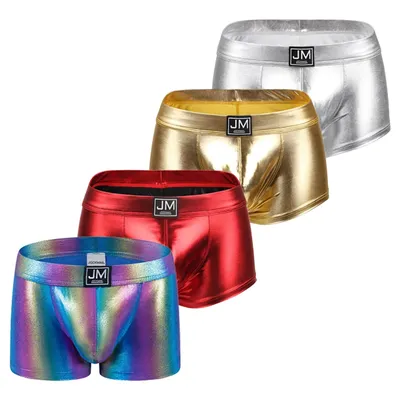 Jockmail neue Spektrum Serie hoch reflektierende Kunstleder Boxer Männer Unterwäsche Boxershorts Badehose Bühnen unterwäsche Image
