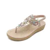 Plus Größe 36-41 Schuhe für Frauen Sommer Neue Runde Kappe Flip-Flops Mode Strass Damen Sandalen