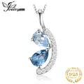 JewelryPalace Natürliche Sky London Blau Topas 925 Sterling Silber Anhänger Halskette für Frau Mode