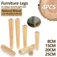 4 Stück Möbel beine Naturholz Massiv möbel Füße schräg/gerade Tisch füße rutsch feste Möbel