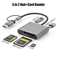 USB 3 0 Speicher kartenleser 5 in1 USB USB-C zu tf SD XQD Kartenleser Adapter für iPhone 15 Pro/Max