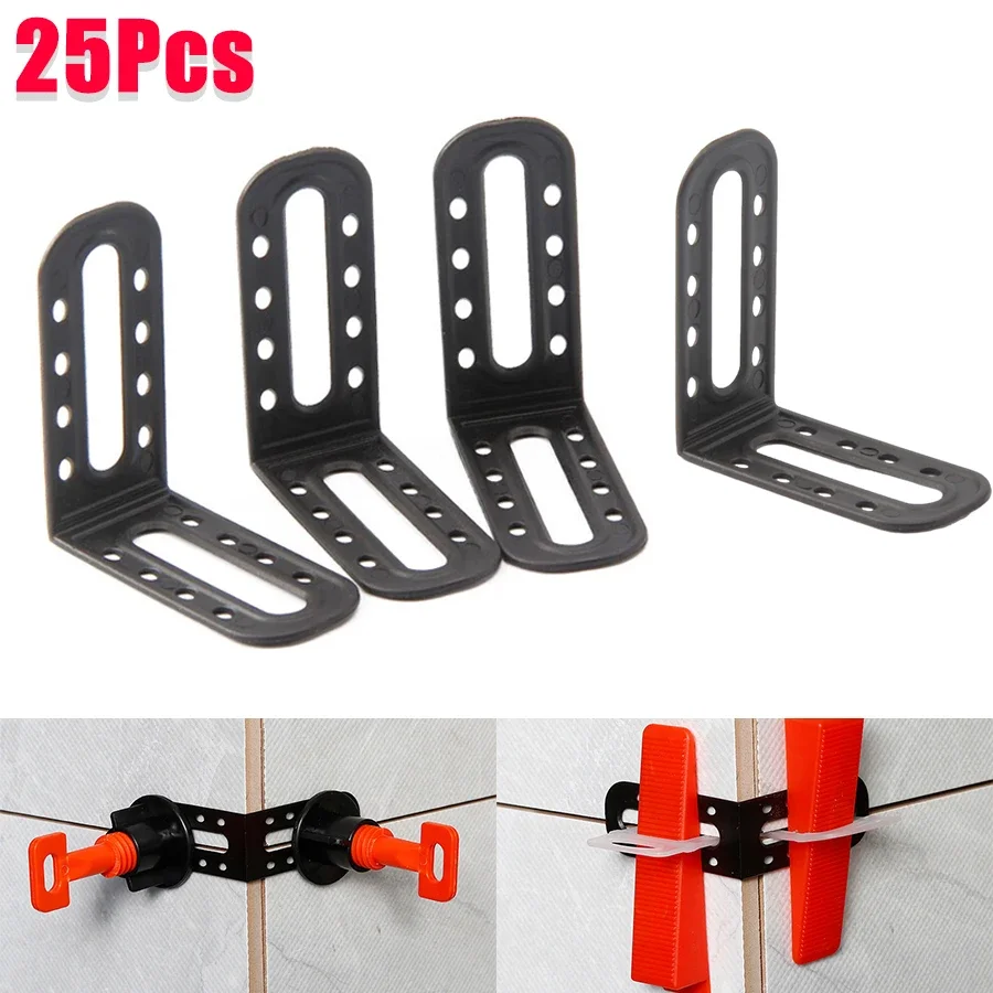 25Pcs Fliesen Nivellierung System Clips Männlichen Winkel Verlegung Bau Werkzeuge Für Boden Wand Fliesen Leveler Spacer Locater Teller